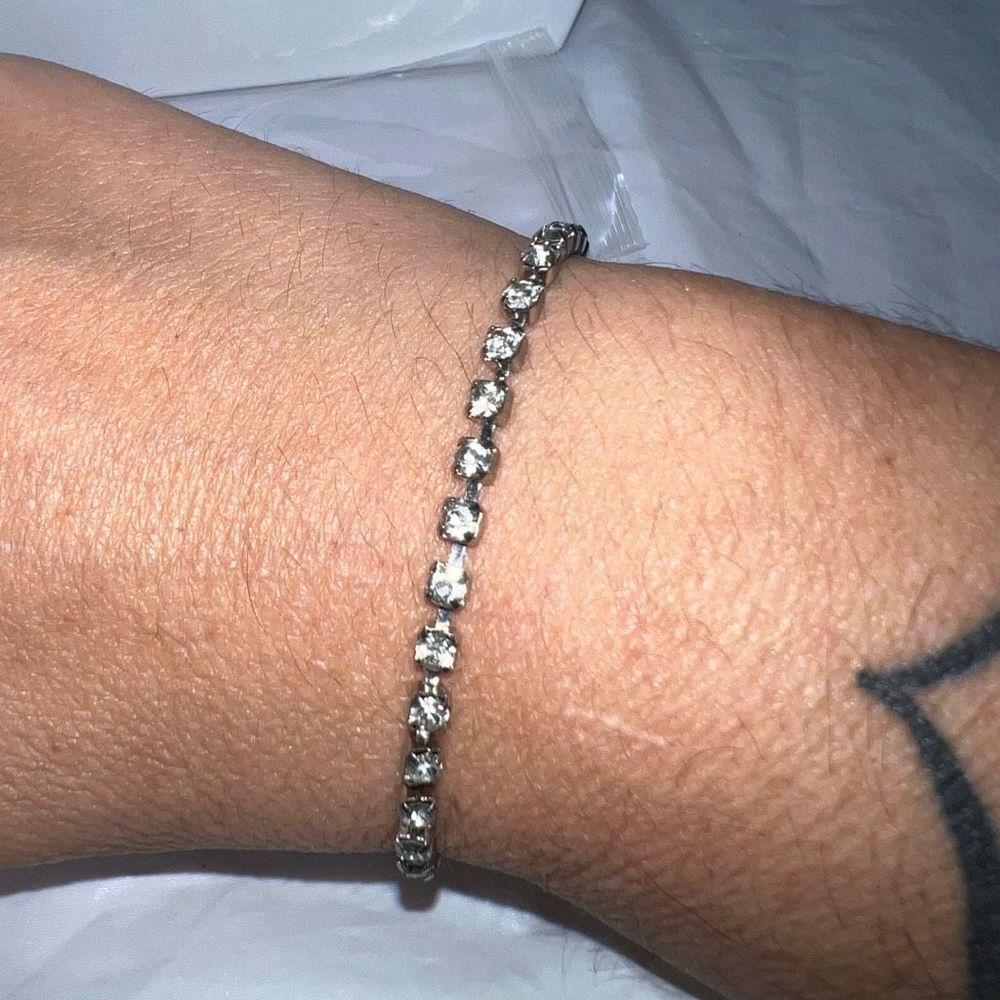 Vintage Prong Set Rhinestone Tennis Bracelet